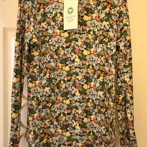 Sezane Floral Long Sleeve Top - Multicolor